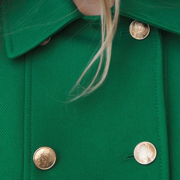 ZARA TAILORED BUTTONED COAT SIZE Small Apple green 0/5247/243 gold buttons NWT - Picture 7 of 11